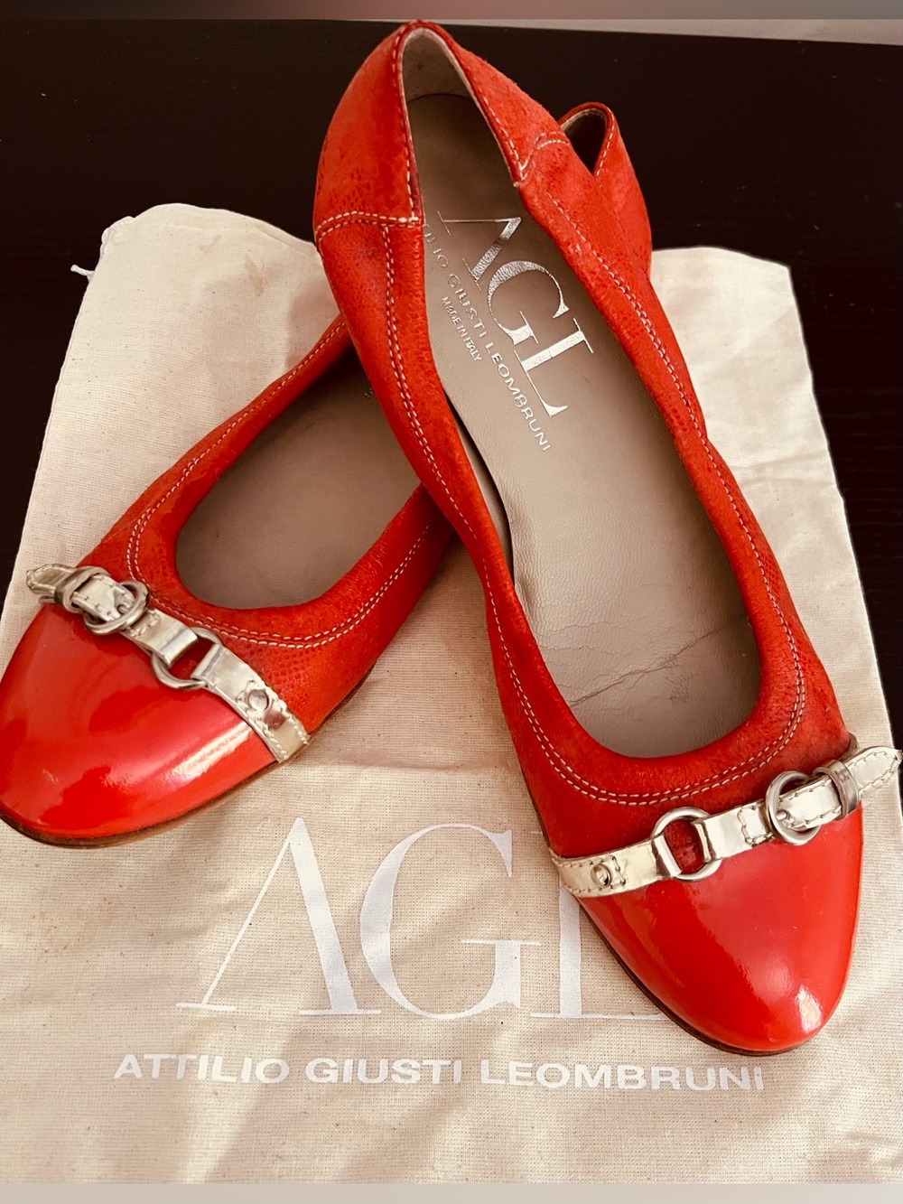 EUC AGL Made in Italy Orange Flats